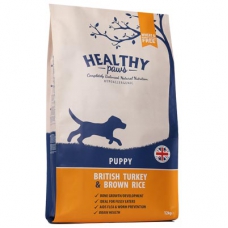 Healthy Paws British Turkey & Brown Rice kutsikatoit kalkuni ja pruuni riisiga, 12 kg